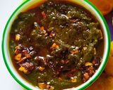 A picture of step 3 of Sarson Ka Saag and Makki Methi Poori.