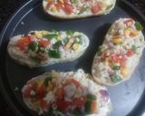 A picture of step 4 of Italian cheese bruschetta.