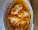 A picture of step 6 of Roasted Red Pepper and Taleggio Chicken.