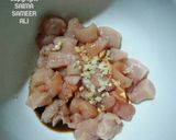 A picture of step 1 of Shashlik with sweet and sour sauce.