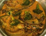 A picture of step 9 of Mustard and Broccoli Fish Curry.