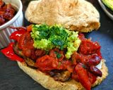 Mexikói tortaszendvics sült babbal zöldségekkel, baconnel recept fázis 7 fotója