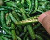 A picture of step 1 of Mirchi Aachar (pickle).