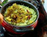 A picture of step 3 of Hyderabadi Biryani.