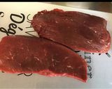 A picture of step 1 of Beef Carpaccio with Cilantro and Parmesan.