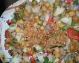 A picture of step 4 of Aloo chana chat.