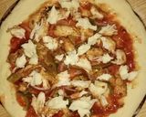 A picture of step 14 of Chicken Malai boti creamy floral pizza in pateela.