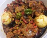A picture of step 3 of Ekuru (white moimoi)& stew.