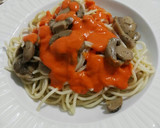 Foto del paso 4 de la receta: Espaguetis con champiñones y salsa de pimientos