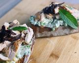 A picture of step 6 of Toast with chicken and ricotta cream💚.