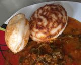 A picture of step 2 of Masa with miyan taushe.