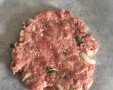 A picture of step 2 of Greek style home burgers.