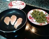 Foto del paso 1 de la receta: Judías beibis, al vapor con filetes de pechuga a la plancha