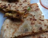 A picture of step 5 of Leftover roti and sabji sandwich.