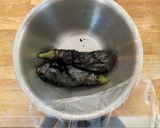 A picture of step 1 of Burnt aubergines with tahini dip.