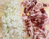 Foto del paso 1 de la receta: Espaguetis con panceta curada y queso cheddar
