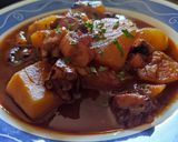 Foto del paso 8 de la receta: Guiso de Pulpo con Patatas en Salsa de Tomate, Humo y Café