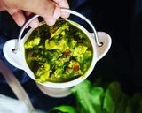 A picture of step 7 of Palak paneer.