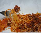 A picture of step 12 of Persian style spaghetti.