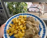 Foto del paso 8 de la receta: Solomillo de cerdo con salsa de pimienta y patatas