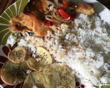 Foto del paso 5 de la receta: Pollo a la mostaza al horno con Arroz y Papas rústicas