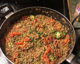 A picture of step 9 of Paprika Pork Chops w/ Peach Mint Purée & Creamy Coconut Curry Lentils.
