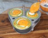 A picture of step 10 of Tiranga Rava Idli.