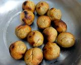 A picture of step 5 of Daal, Bati and Churma (Rajasthani Thali).