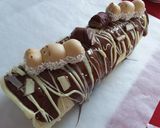 A picture of step 6 of Kinder Explosion Swiss Roll.