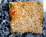 A picture of step 4 of Aloo sesame toast.