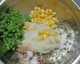 A picture of step 1 of Corn pea frankie.