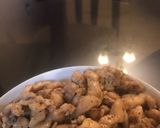 A picture of step 2 of Thai style pulled chicken fried rice.