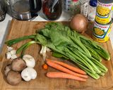 A picture of step 1 of Chicken & Shrimp Noodles.