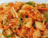 A picture of step 5 of Schezwan Rava Idli.