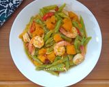 Foto langkah ke 3 dari resep 196. Tumis Buncis Labu Kuning Udang.