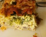 A picture of step 6 of Broccoli, Gruyere & Parma ham quiche.