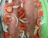 Foto del paso 1 de la receta: Filete de salmón con verduras, al horno