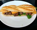 A picture of step 6 of My Garlic & Basil Steak on a Baget 🤩🤩🤩.