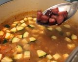 A picture of step 10 of Vegetable, Meat, and Orzo Soup with Zucchini and Country Sausage.