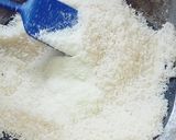 A picture of step 1 of Coconut mithai.
