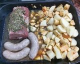 Foto del paso 5 de la receta: Boniato con papa y carne al horno