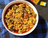 A picture of step 7 of Fried Egusi soup.