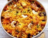 A picture of step 5 of Paneer pulao.