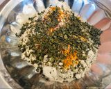 A picture of step 1 of Bajra Methi Puri.