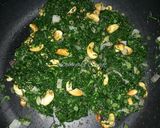 A picture of step 7 of Sauteed Sukuma Wiki with Toasted Cashew Nuts.
