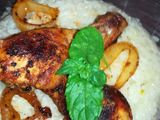 دجاج محمر 🍗 مع أرز 🍚