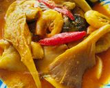 Gambar langkah 4 resipi Gulai Cendawan dan udang.