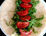 A picture of step 3 of My Bacon,Tomato,Wild Rocket & soft cheese + Mayonnaise Wrap 😍.