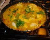 A picture of step 5 of Vegetable Medley. Kerala style coconut masala curry.