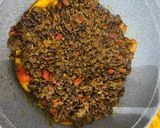 A picture of step 10 of Pastelon aka plantain lasagna.